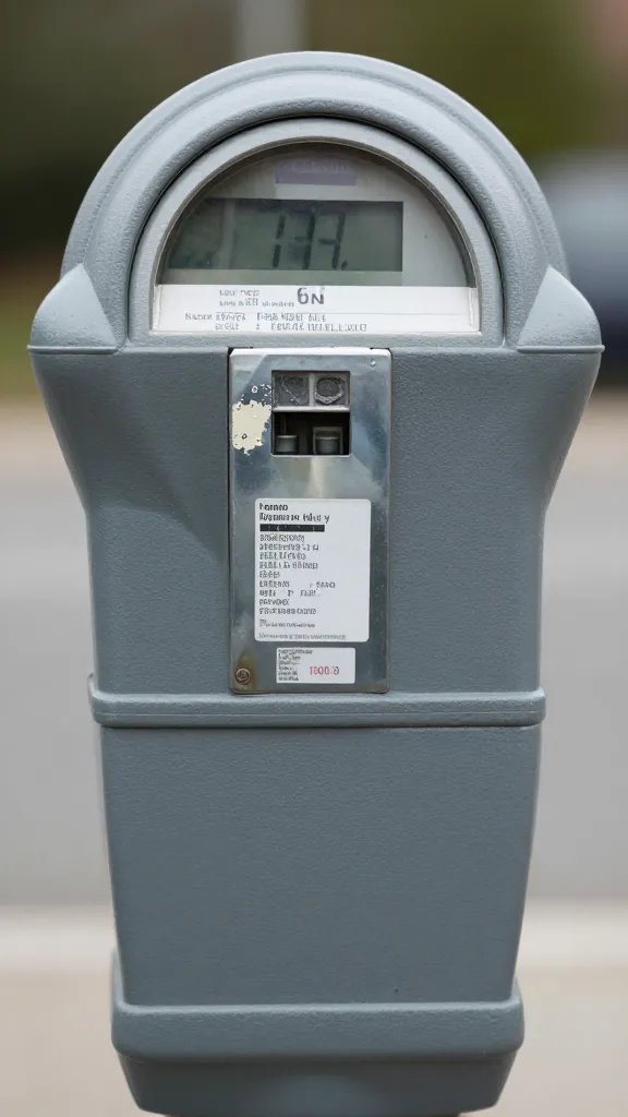 closeup of empty parking meter with expired display