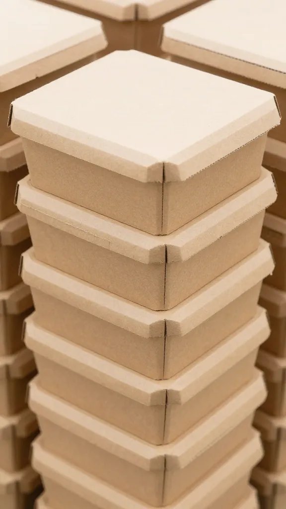 stack of identical picnic boxes, single top box focus