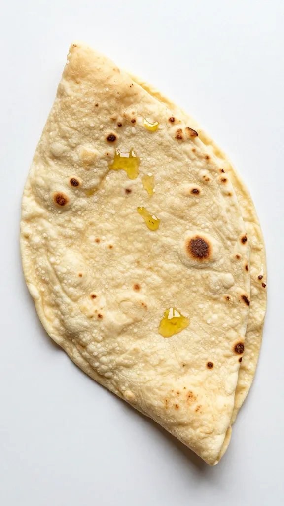 Single tortilla brushed with oil before baking