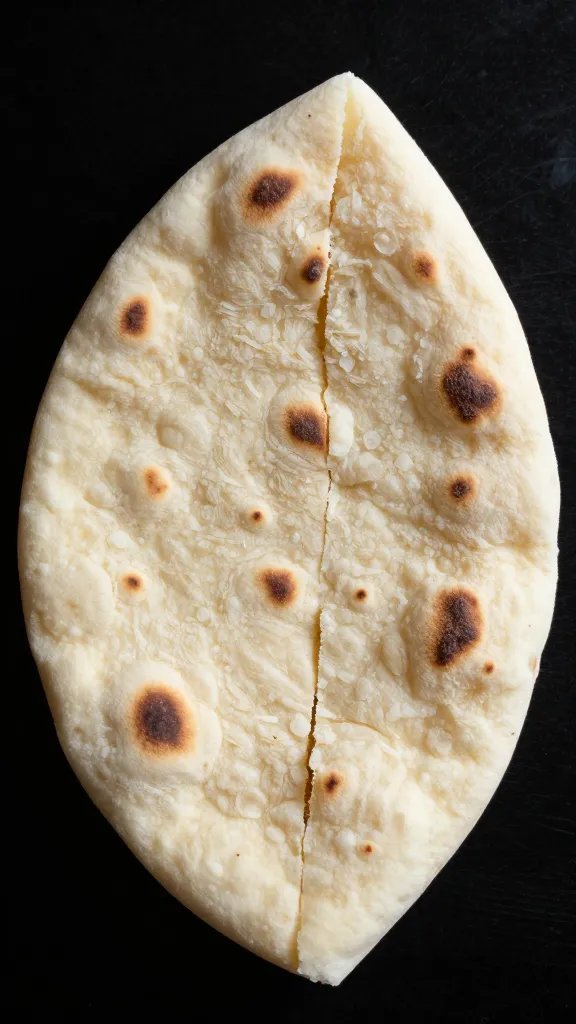 Single pita half cut into wedges