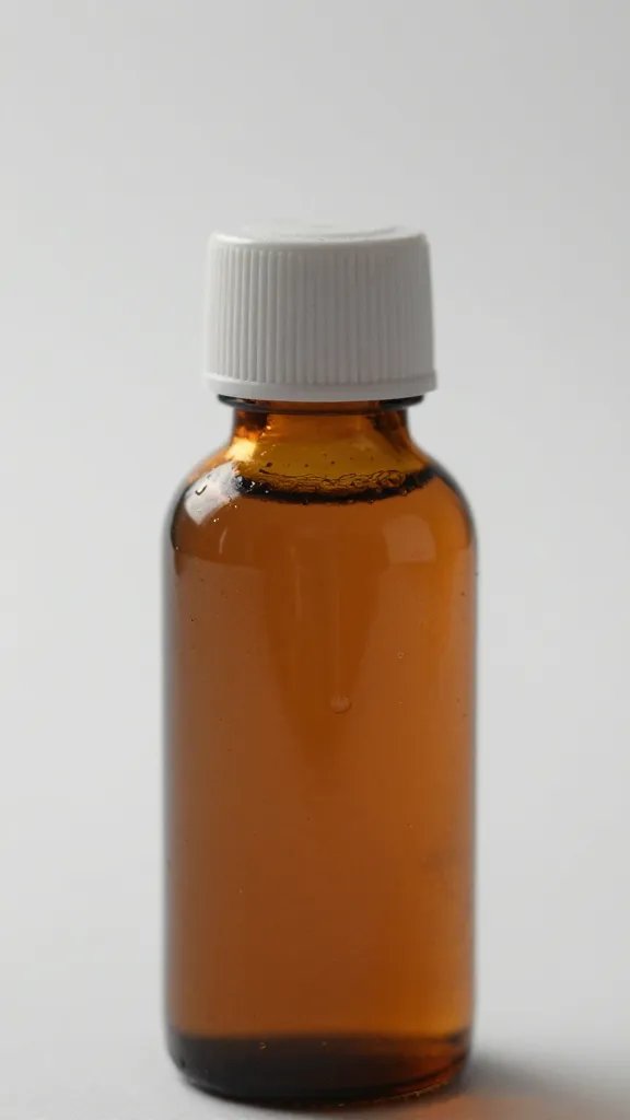 small swing-top bottle of simple syrup, closeup cap