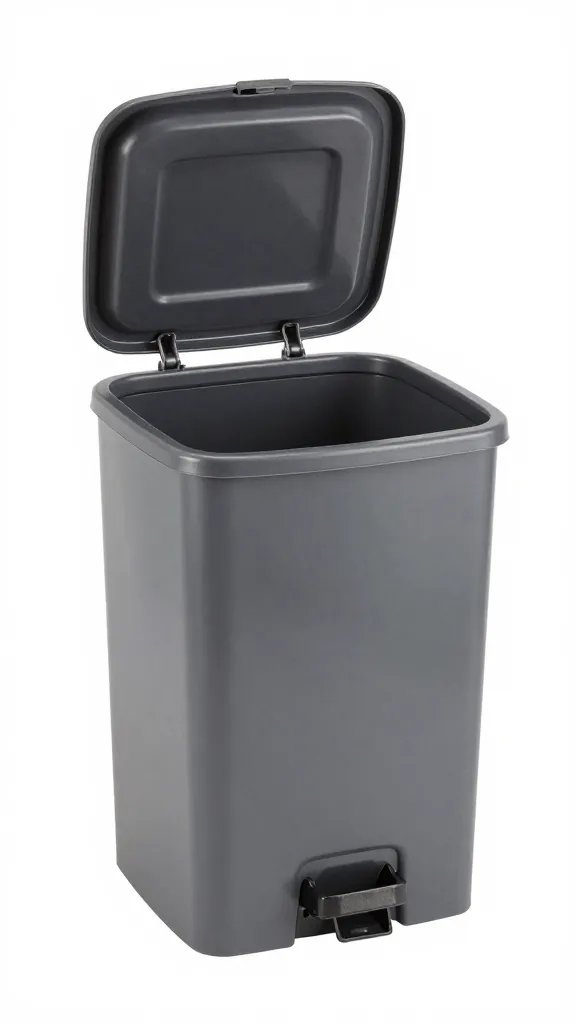 compact table trash bin with open lid
