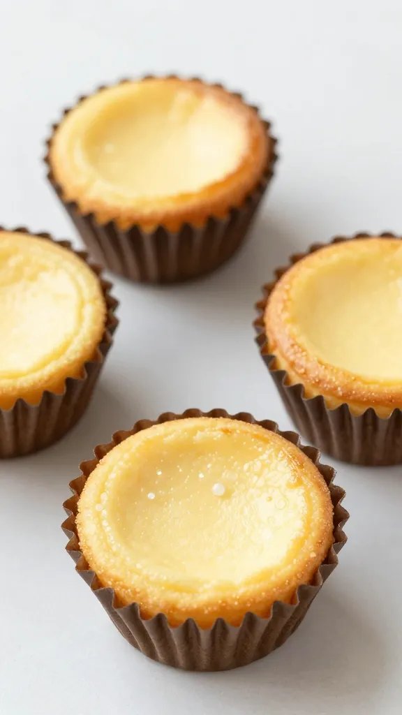 mini baked cheesecake in muffin liner, chilled beads