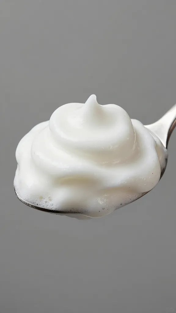 half-and-half cold foam mound on spoon