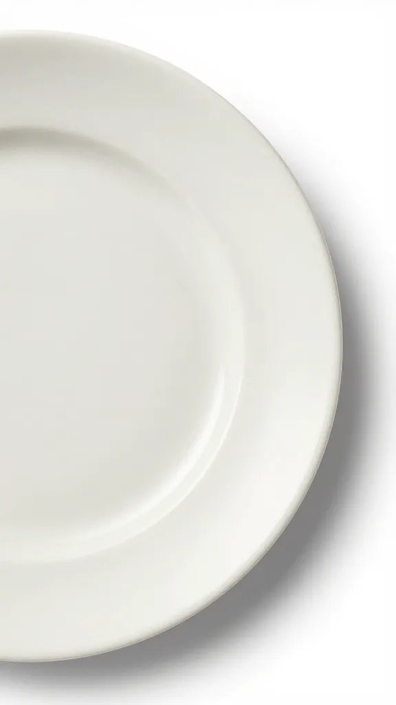 off-white ceramic plate rim detail, studio light