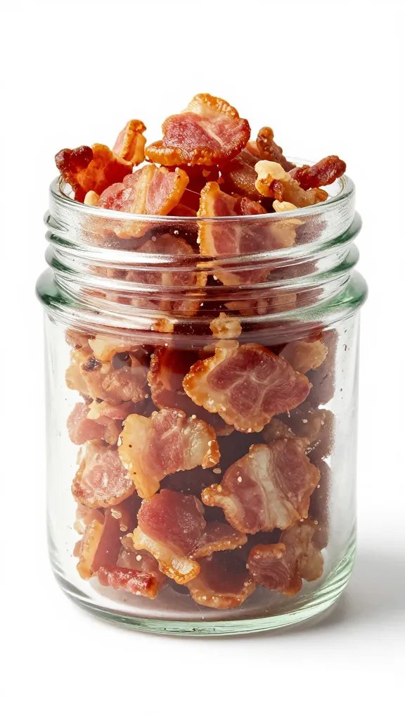 4 oz topping jar filled with crispy bacon bits