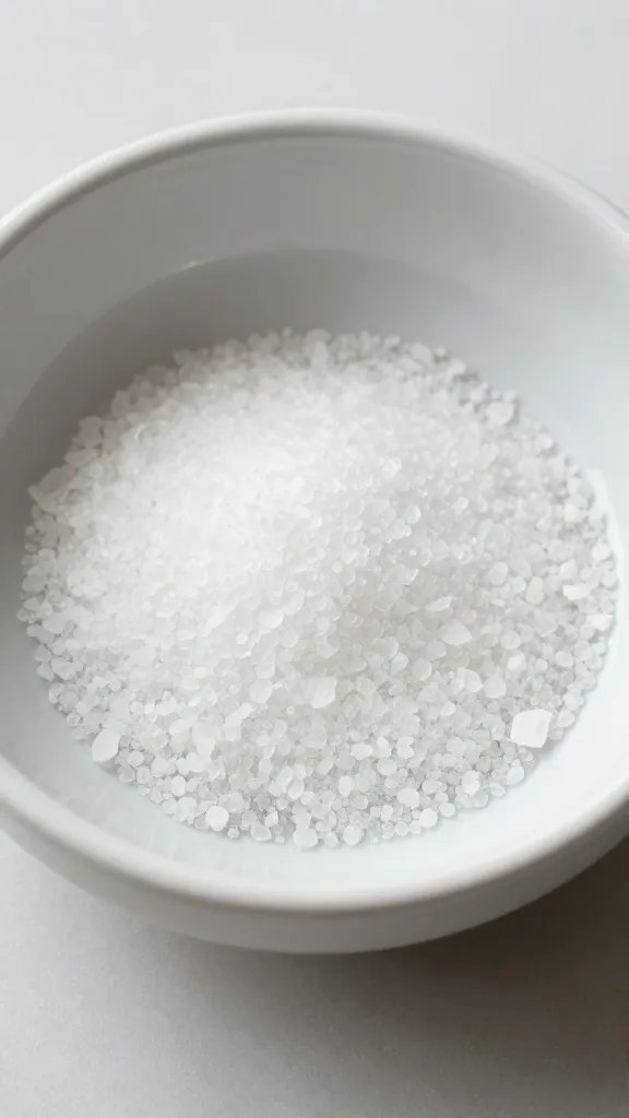 flaky sea salt pinch above pico in shallow bowl