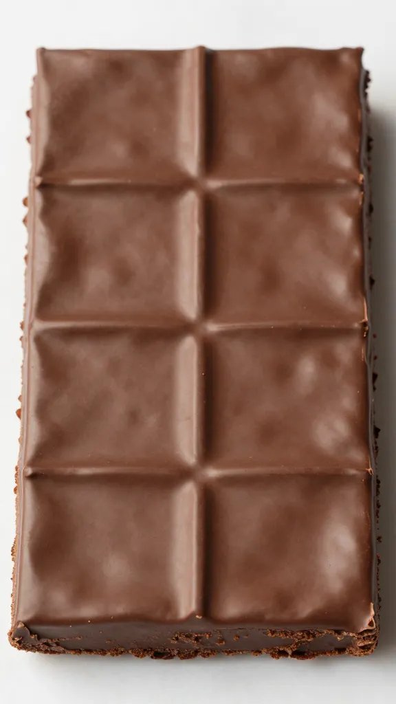 chocolate traybake square with clean knife cut