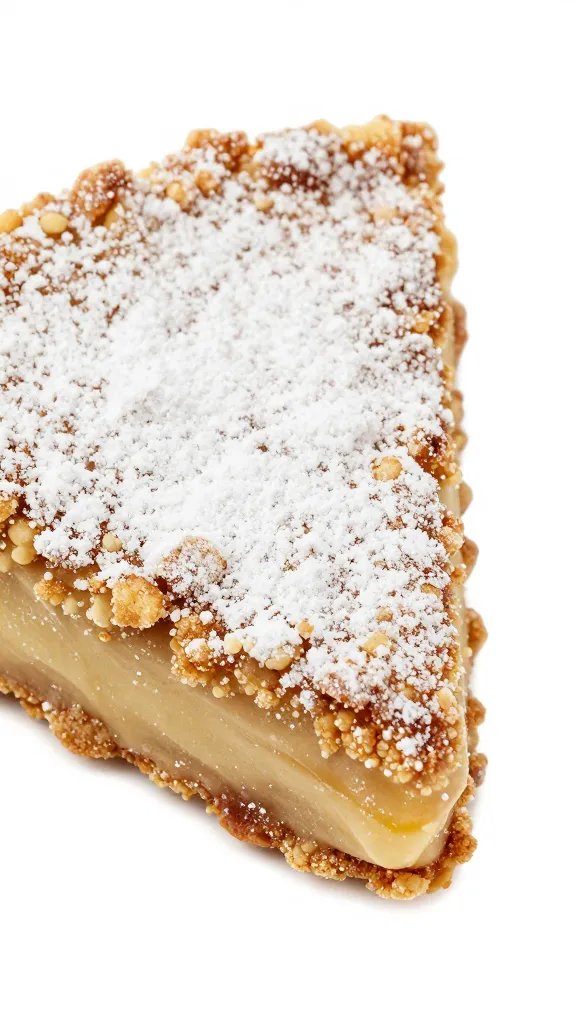 crumb-coated snacking cake corner with powdered sugar dust