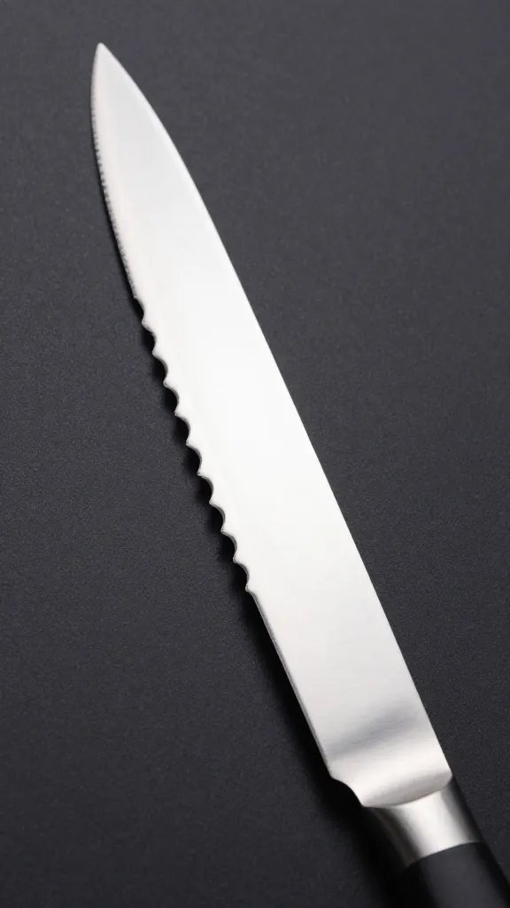 serrated cake knife blade with clean slice edge