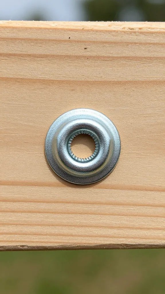 outdoor-rated screw eye hardware in cedar beam