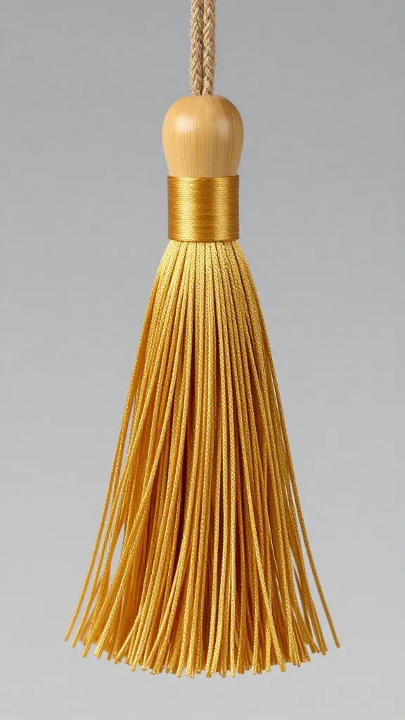 single bamboo tassel end cap, matte finish, macro