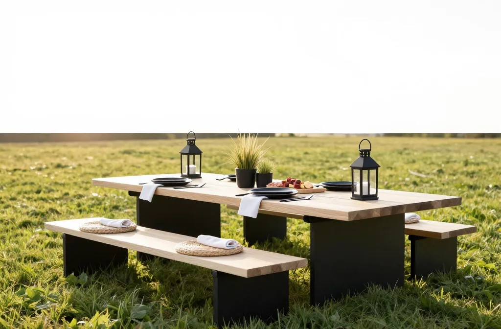 Viral Guide Using "White Oak and Black" Accents for a Modern Farmhouse Picnic