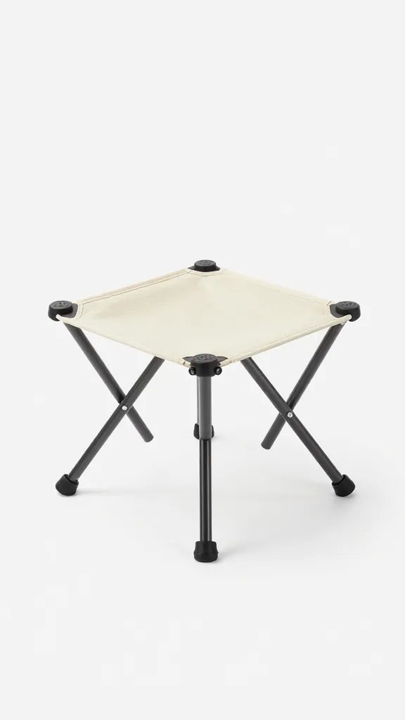 solitary camp stool with canvas seat