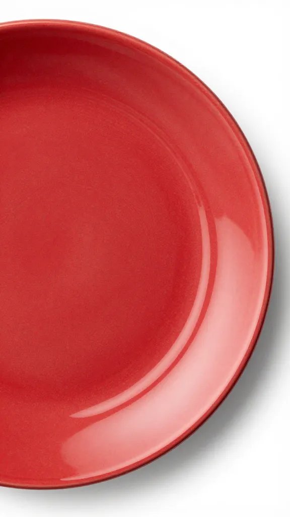 ruby-red enamel plate with berry juice stain