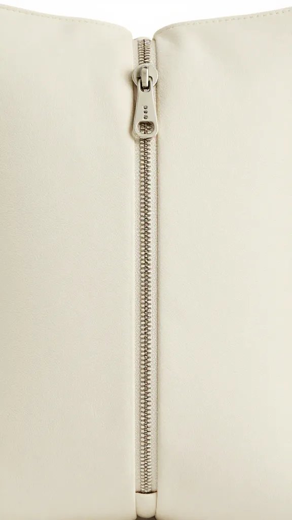 cream Berber diamond pillow zipper detail, closeup