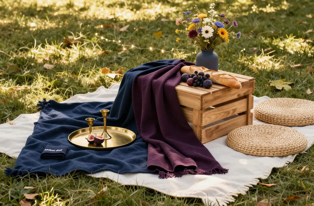 The Secret to How to Use "Moody Blue" and "Aubergine" for a Fall Picnic Setup