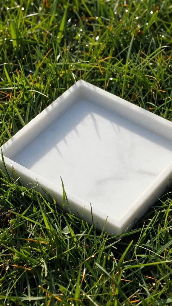 closeup Viola Marble tray on grass, afternoon light