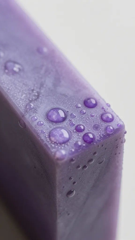 condensation beads on Viola Marble edge