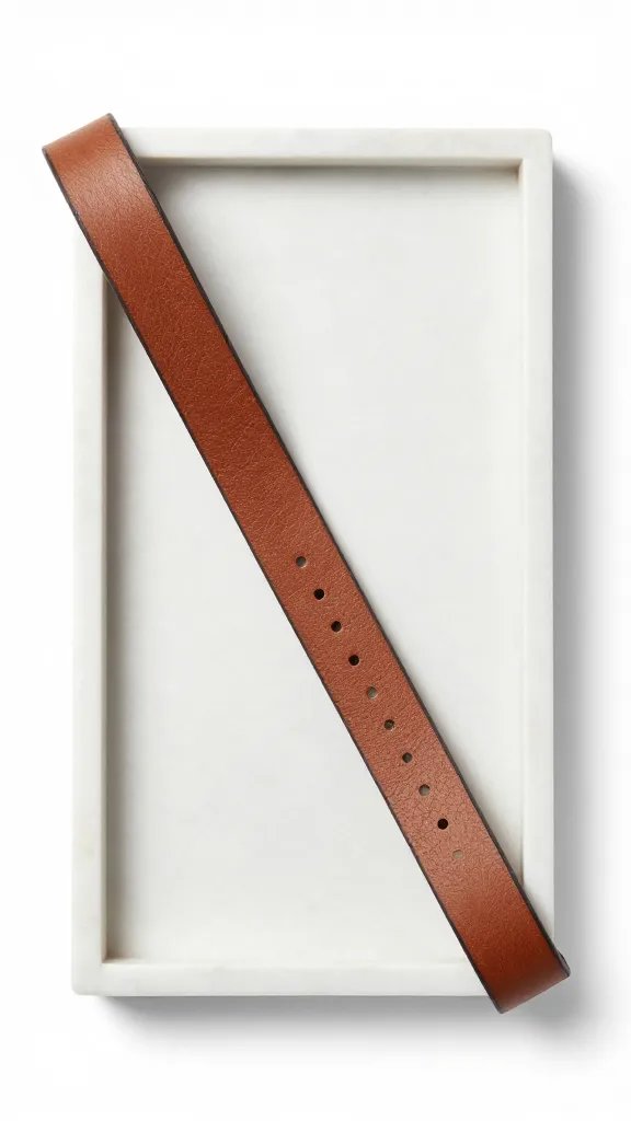leather carrying strap attached to Viola Marble tray