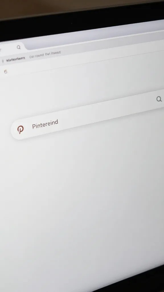 closeup of laptop screen showing Pinterest search bar