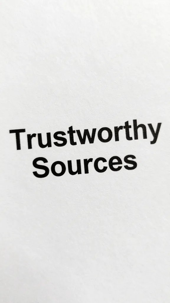 closeup of index card labeled “Trustworthy Sources,” paper grain