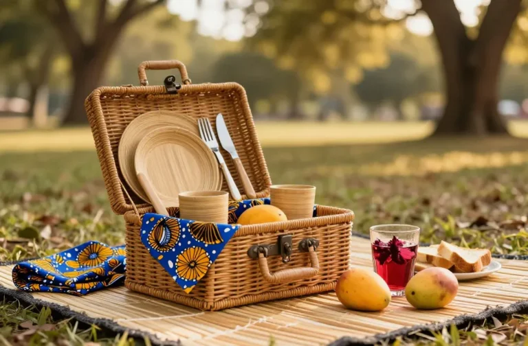 How to Use Rattan and Bamboo for a Sustainable Afro-Chic Picnic That Pops