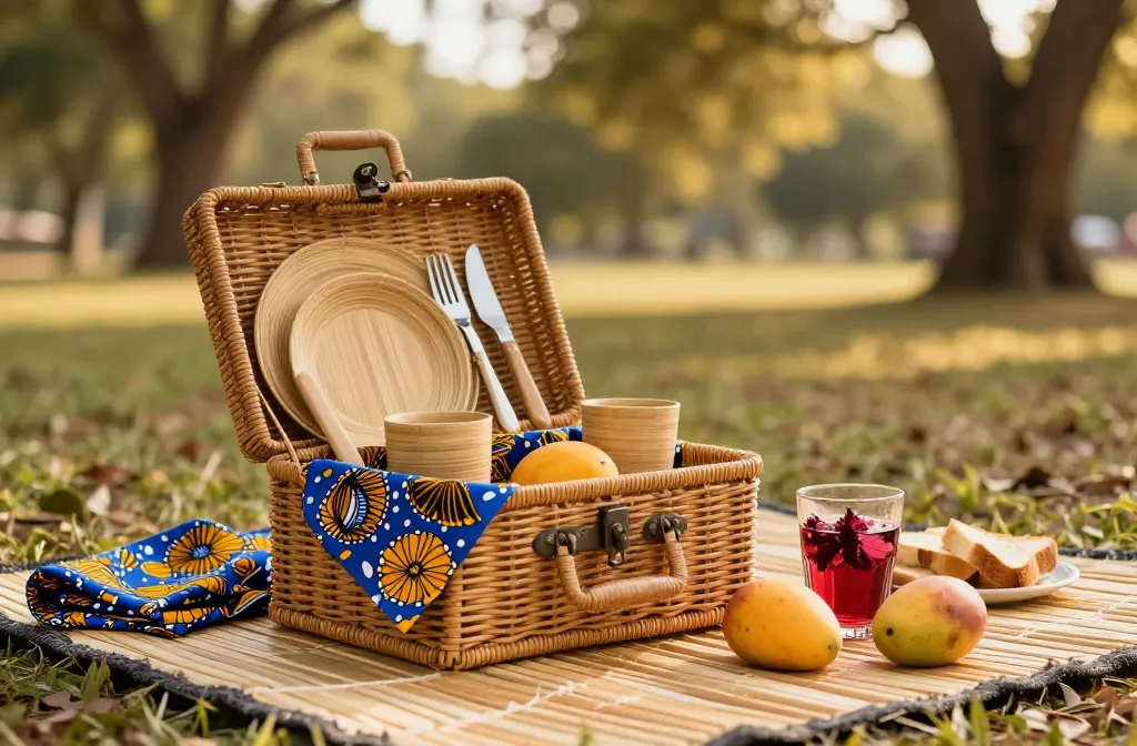 How to Use Rattan and Bamboo for a Sustainable Afro-Chic Picnic That Pops