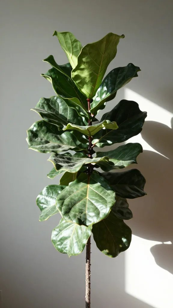 tall fiddle-leaf fig casting dappled shade