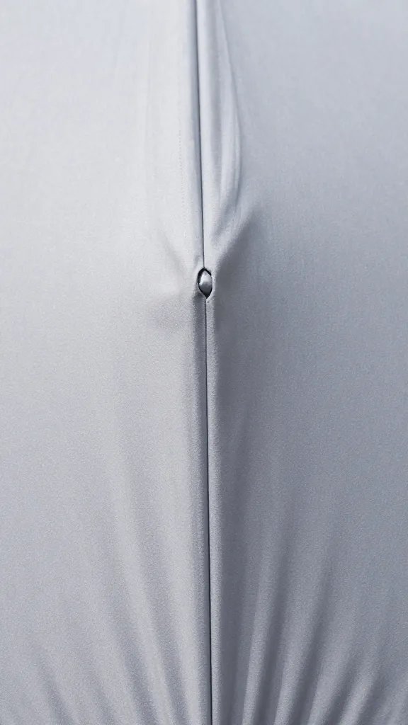 UV-blocking umbrella canopy fabric stitch closeup
