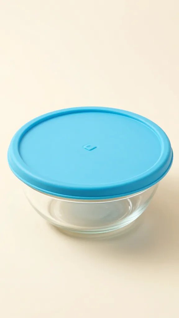 silicone food cover stretched over glass bowl rim