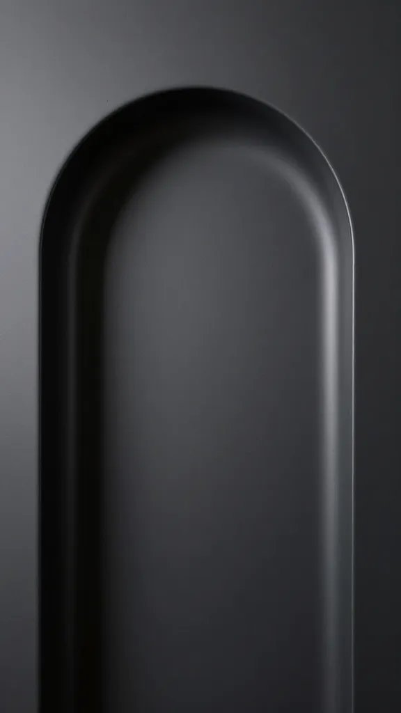 matte-black PVC half-arch with stepped silhouette, closeup