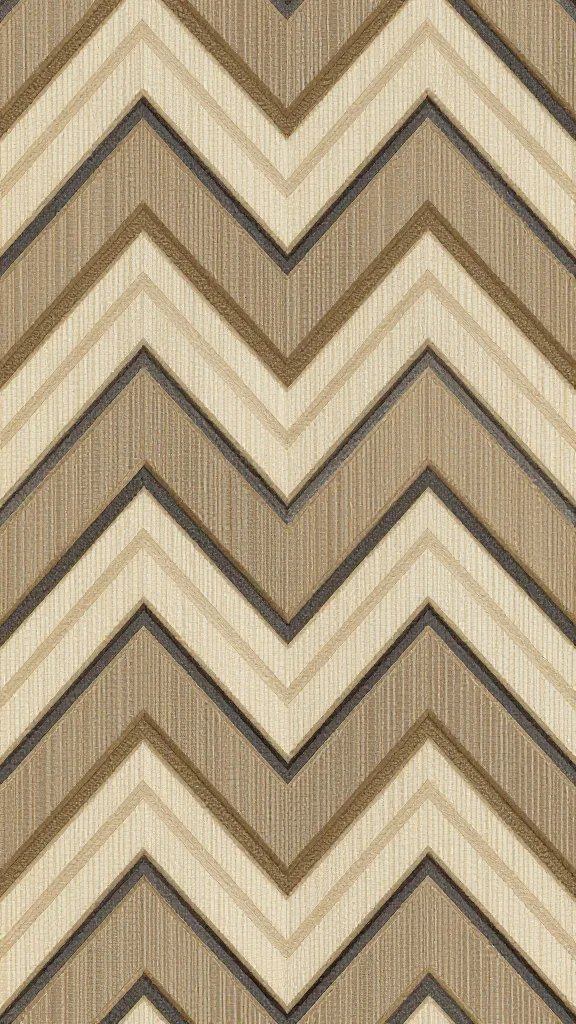 single geometric repeat panel with Art Deco chevrons, closeup