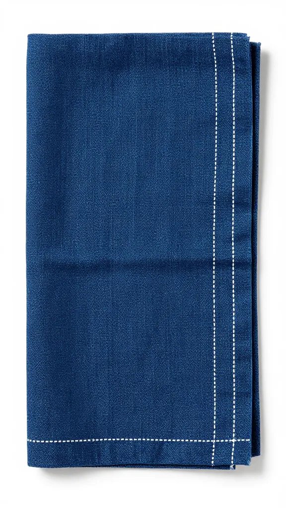 cassava-resist indigo pattern on linen napkin