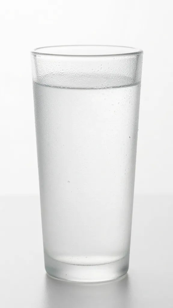 frosted glass tumbler with infused water, condensation beads