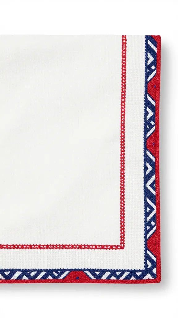 Ankara napkin with bold wax print edge stitching