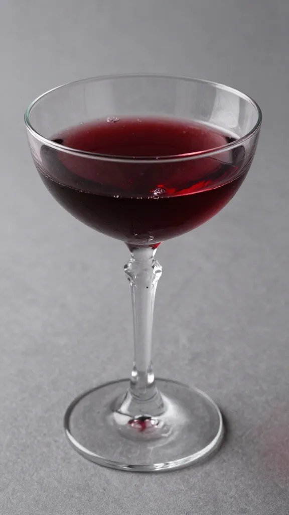 Cut crystal coupe with deep red wine