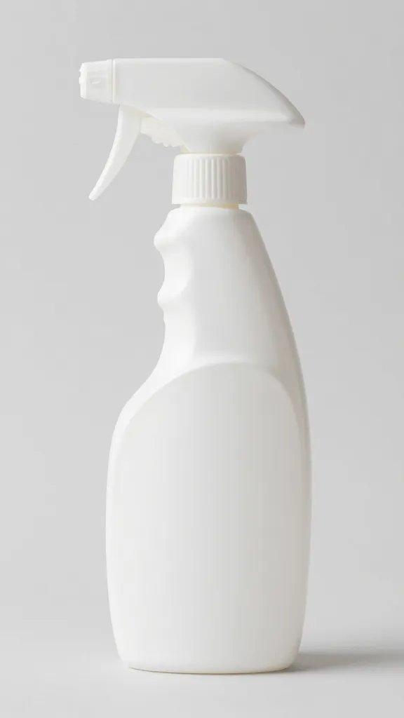 closeup of a reusable cleaning spray bottle