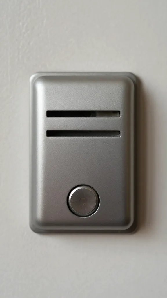 closeup of a muted doorbell button