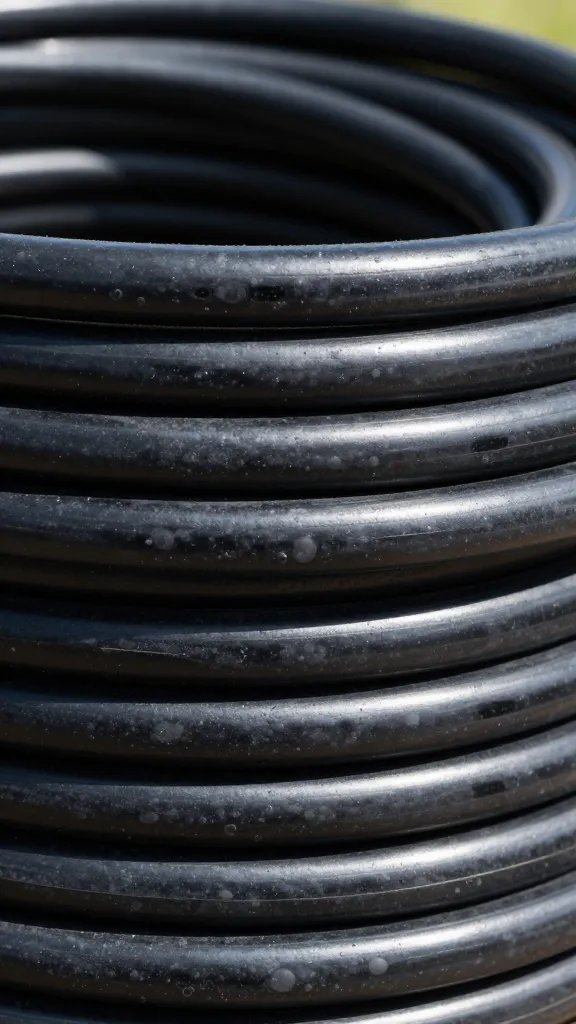 closeup of neatly coiled outdoor extension cord