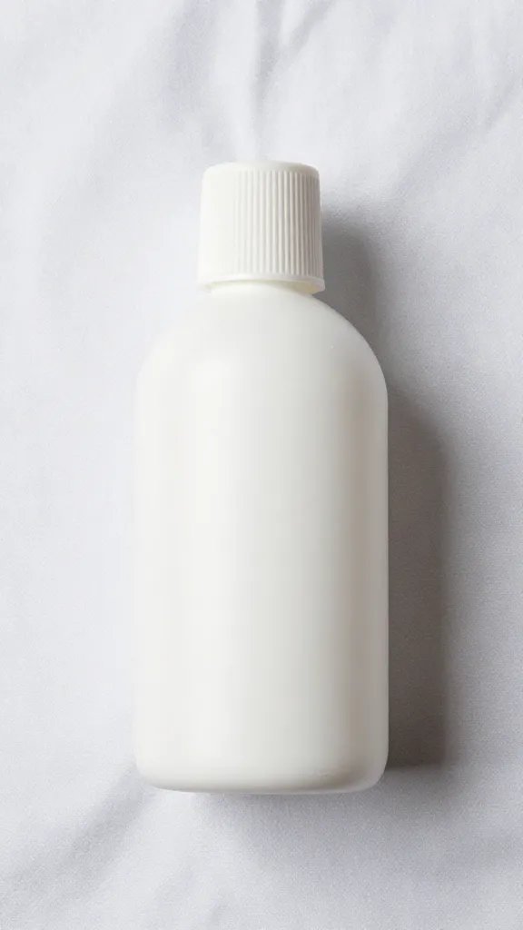 white hydrogen peroxide bottle cap on white fabric