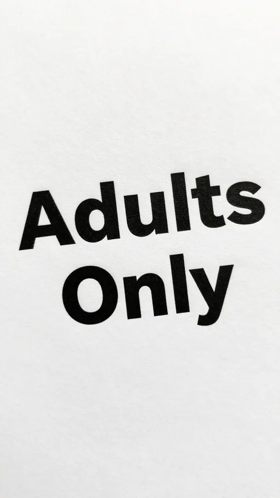 Closeup of paper invite reading “Adults Only” in bold