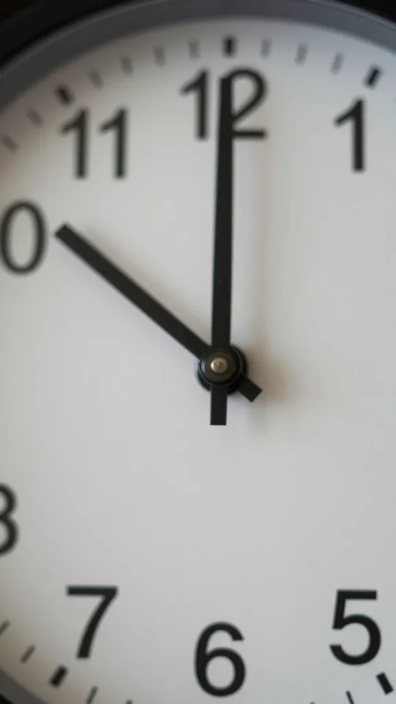 Closeup of clock showing 8:30 p.m. with soft bokeh