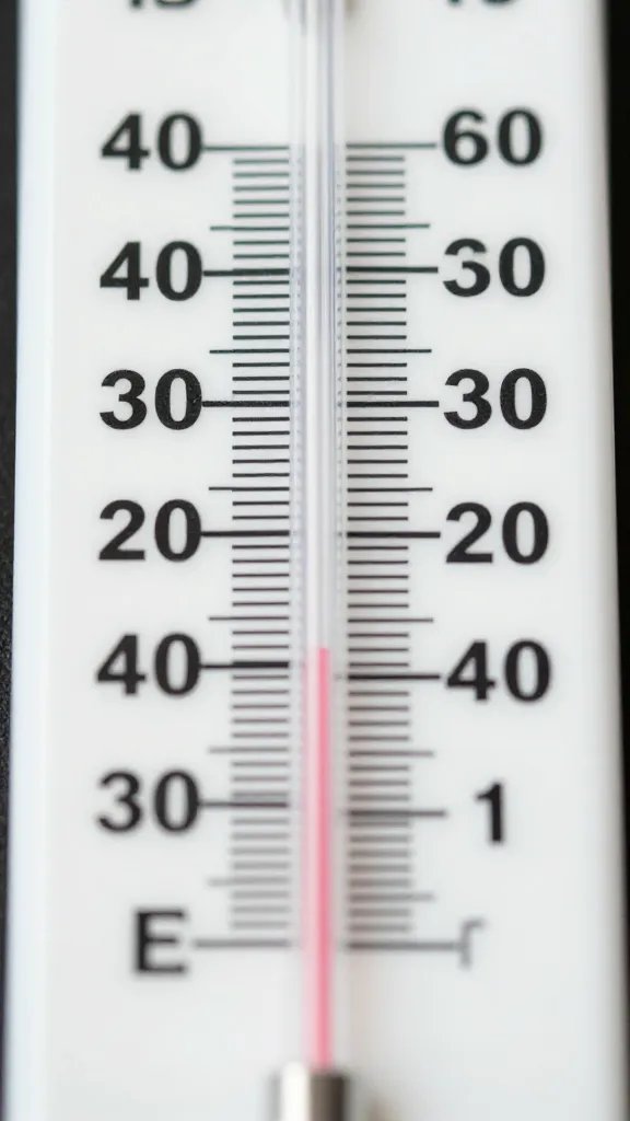 closeup of thermometer showing 40–140°F danger zone