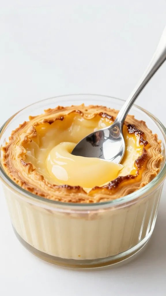 glass ramekin of pâté with dedicated spoon, closeup