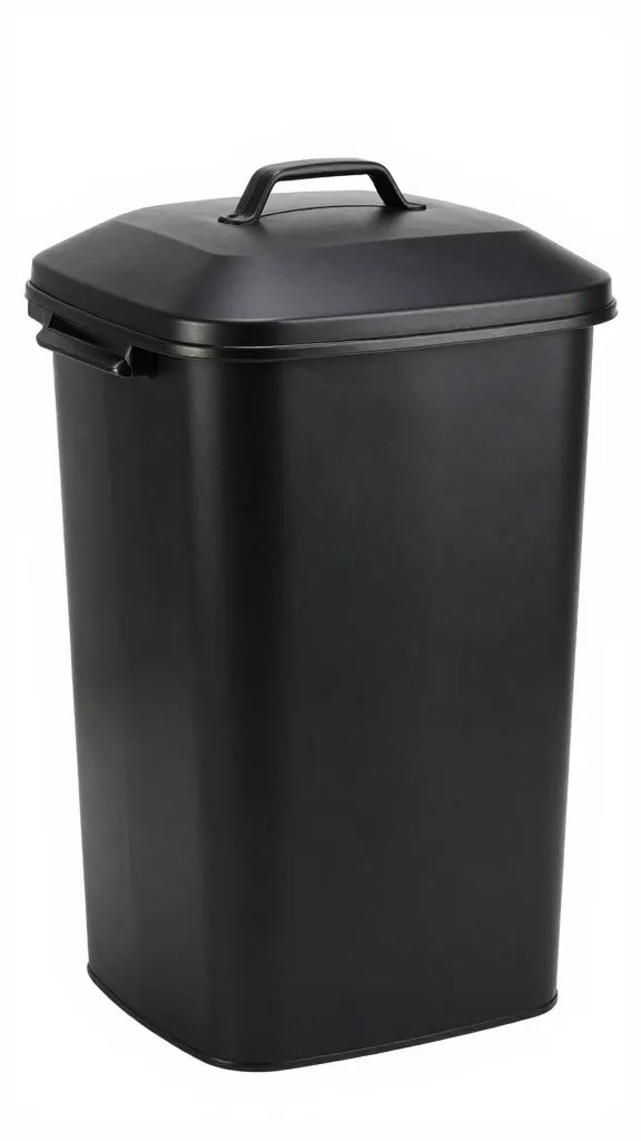 lidded countertop compost bin, matte black finish
