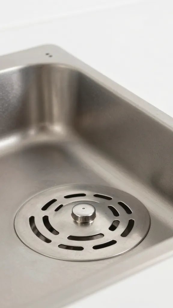 dish rack corner with draining spout, closeup detail