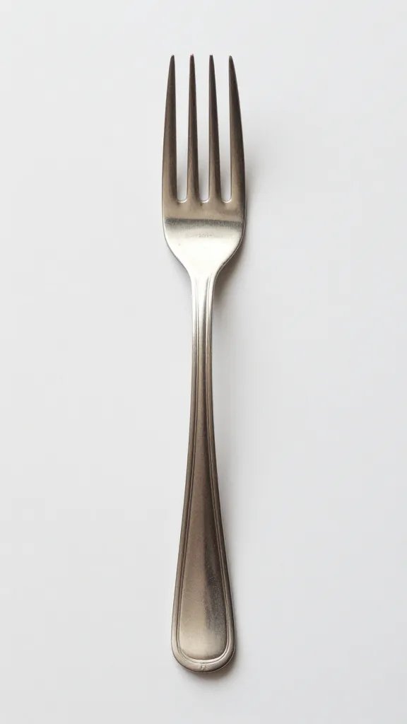 single place setting left as found, fork orientation closeup