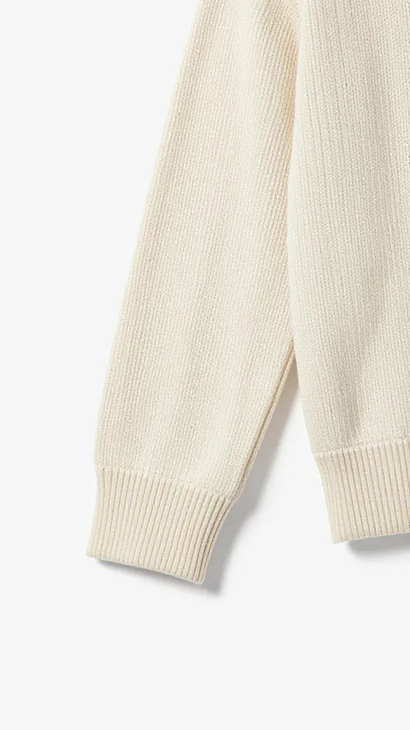 ribbed cotton cardigan cuff with thumb loop in wind