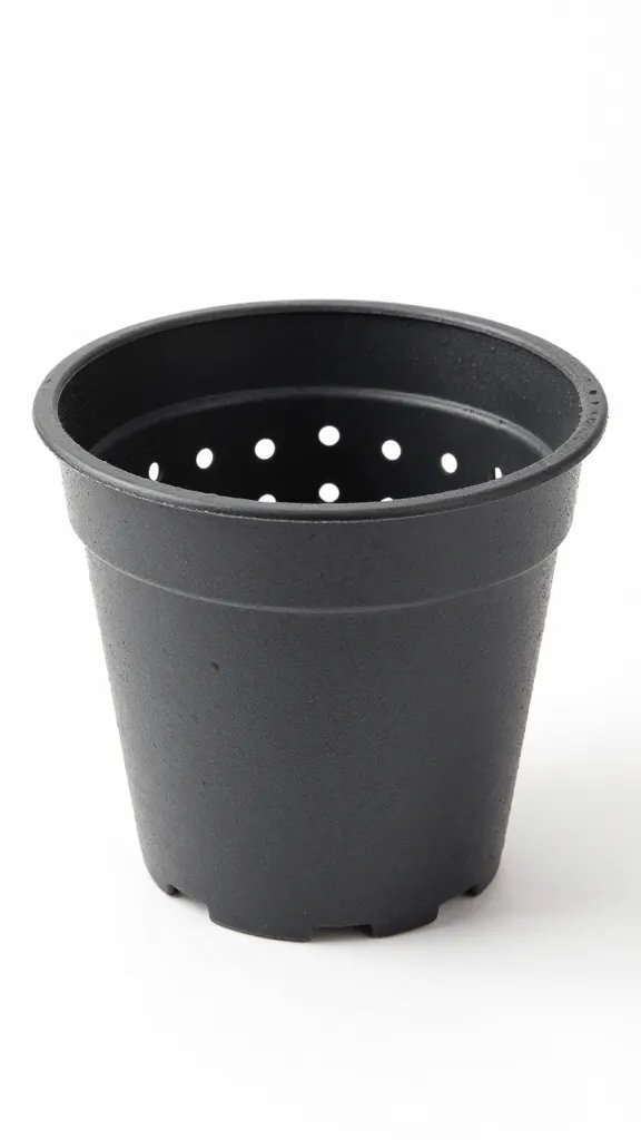 single self-watering insert cup inside pot, perforations visible